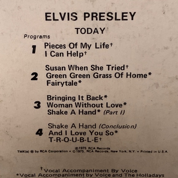 VINTAGE 1975 ELVIS PRESLEY TODAY 8-TRACK - Picture 3 of 5